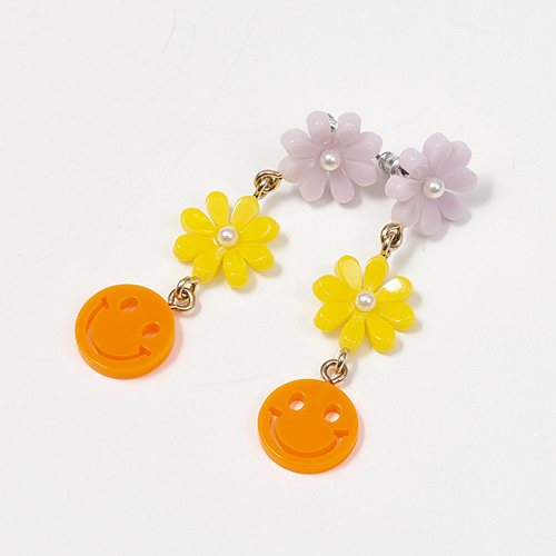 Smile Daisy - neon orange,귀걸이,아크릴귀걸이,마이부