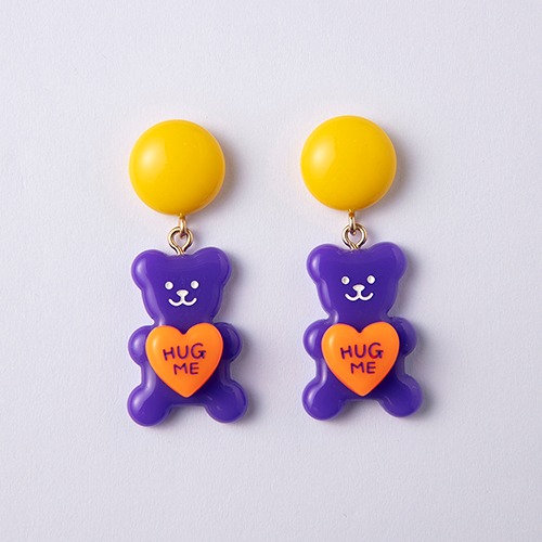 My TeddyBear - purple,귀걸이,아크릴귀걸이,마이부