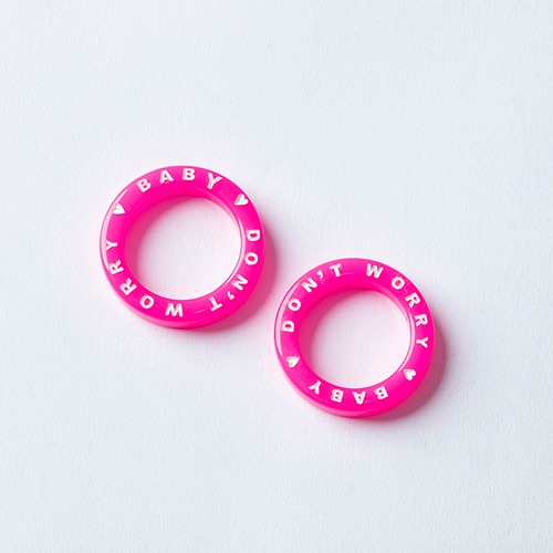 [NCT 천러] Lettering Ring - neon pink,귀걸이,아크릴귀걸이,마이부