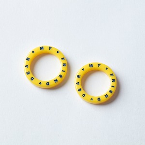 Lettering Ring - yellow,귀걸이,아크릴귀걸이,마이부