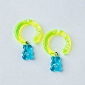 Tiny Cute Bear Ring - neon,귀걸이,아크릴귀걸이,마이부